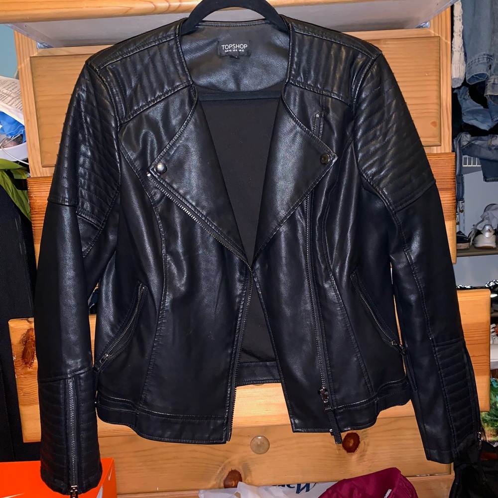 Black leather jacket